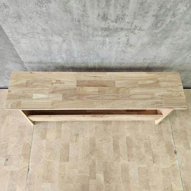 Ghế băng dài kết hợp giá để sách 120x28x45cm gỗ cao su GBD022