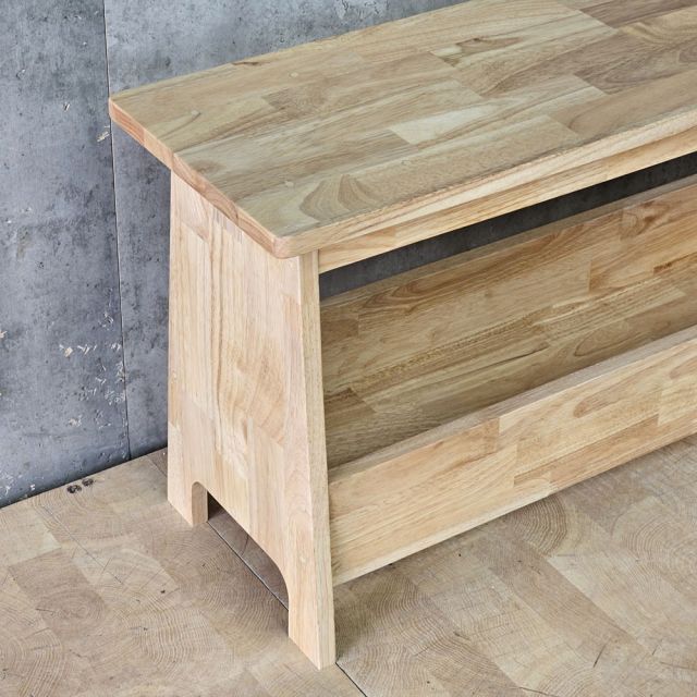 Ghế băng dài kết hợp giá để sách 120x28x45cm gỗ cao su GBD022