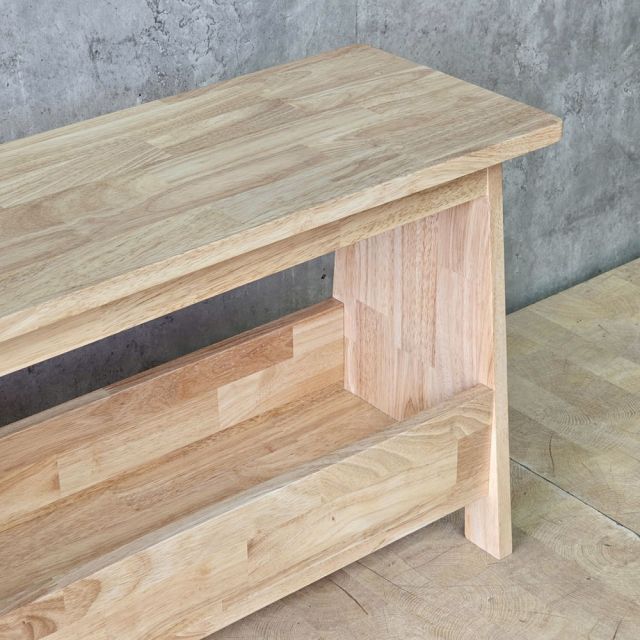 Ghế băng dài kết hợp giá để sách 120x28x45cm gỗ cao su GBD022
