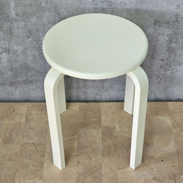 Ghế đôn tròn gỗ cao su chân uốn plywood GCF183