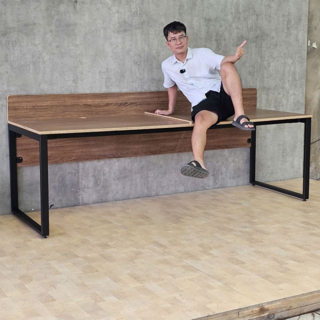 Bàn làm việc kích thước lớn 240x80cm gỗ plywood hệ Rectang HBRT154