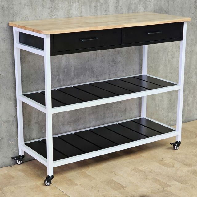Kệ bếp di động PAXO 105x45x95 gỗ cao su KB68065