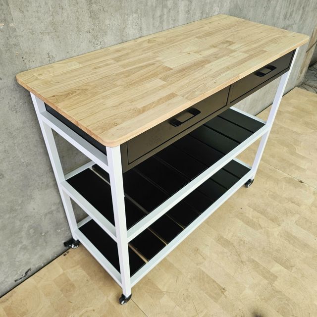 Kệ bếp di động PAXO 105x45x95 gỗ cao su KB68065