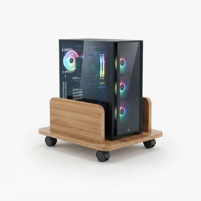 Kệ để CPU có bánh xe gỗ Plywood phủ melamin KCPU68009