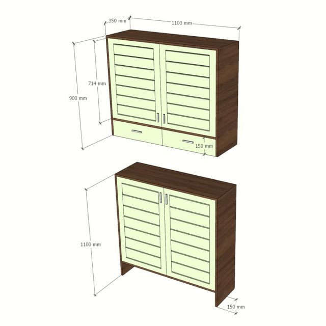 Tủ để giày dép 110x35x200cm gỗ plywood KG68139