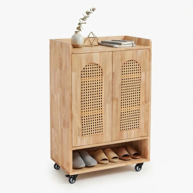 Tủ kệ giày dép di động 60x35x110cm gỗ cao su KG68140