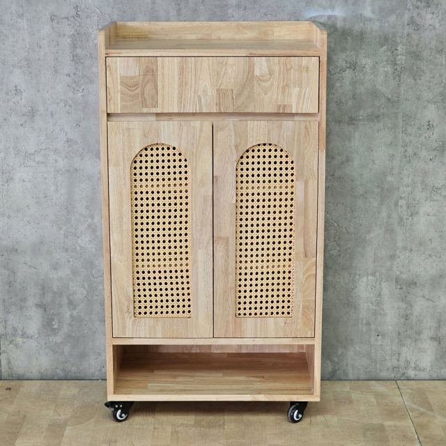 Tủ kệ giày dép di động 60x35x110cm gỗ cao su KG68140