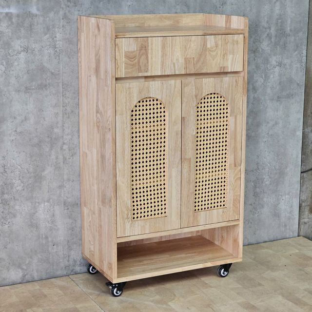 Tủ kệ giày dép di động 60x35x110cm gỗ cao su KG68140