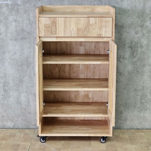 Tủ kệ giày dép di động 60x35x110cm gỗ cao su KG68140