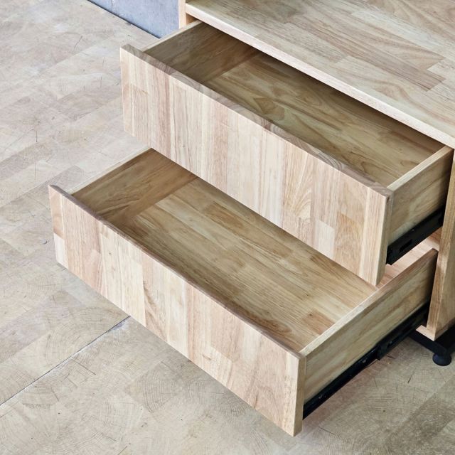 Tủ kệ quần áo di động 65x40x165cm gỗ cao su khung sắt - KQA68069