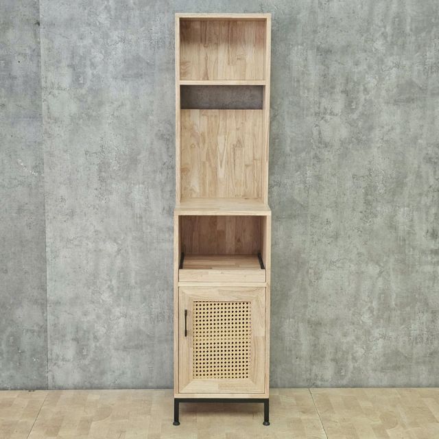 Tủ kệ bếp có ngăn kéo 40x40x170cm gỗ cao su chân sắt KTB68282