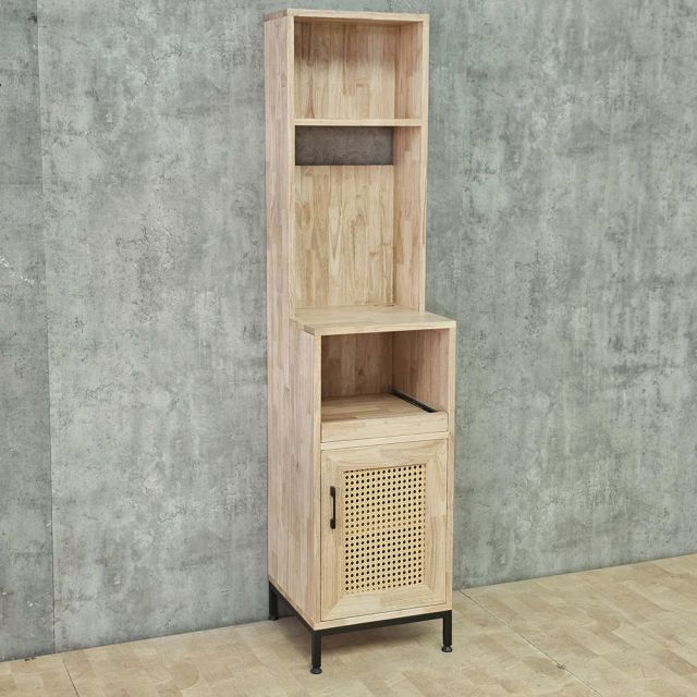 Tủ kệ bếp có ngăn kéo 40x40x170cm gỗ cao su chân sắt KTB68282