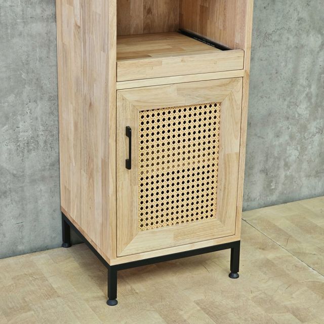 Tủ kệ bếp có ngăn kéo 40x40x170cm gỗ cao su chân sắt KTB68282