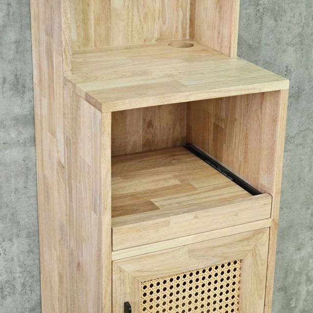 Tủ kệ bếp có ngăn kéo 40x40x170cm gỗ cao su chân sắt KTB68282