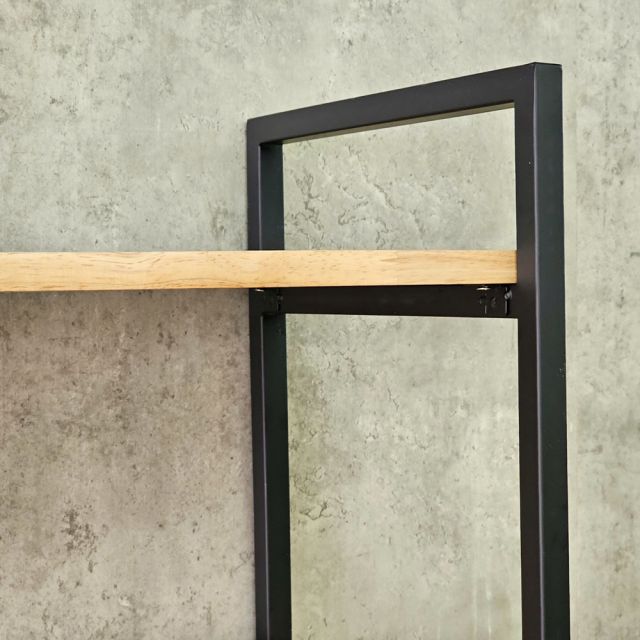 Kệ tủ trang trí 140x34x180cm gỗ cao su chân sắt KTT68121