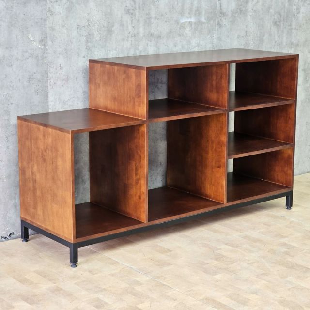 Kệ trang trí nhiều ngăn 110x50x92cm gỗ cao su chân sắt KTT68122