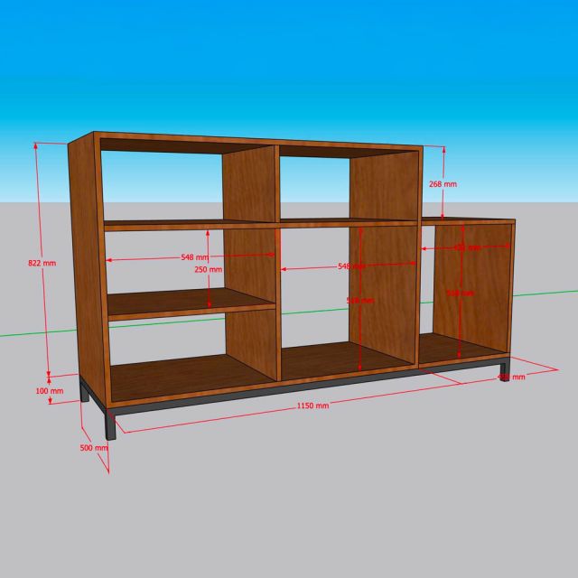 Kệ trang trí nhiều ngăn 110x50x92cm gỗ cao su chân sắt KTT68122