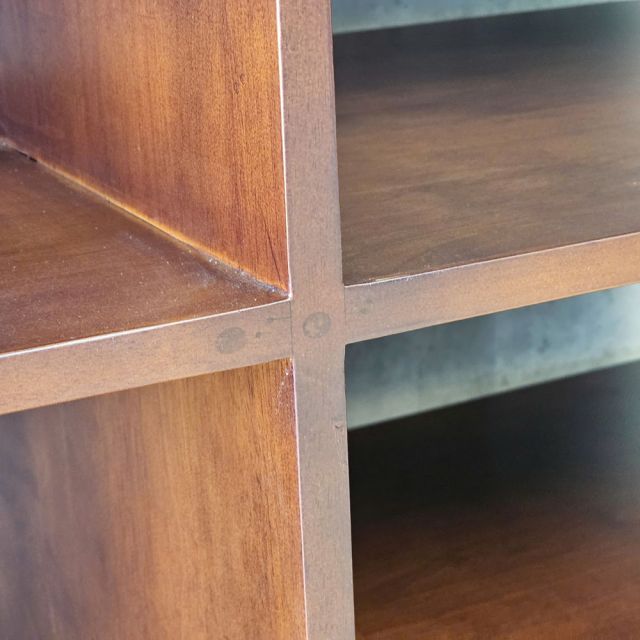 Kệ trang trí nhiều ngăn 110x50x92cm gỗ cao su chân sắt KTT68122