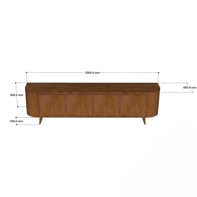 Kệ để tivi 200x40x50cm gỗ cao su KTV68150