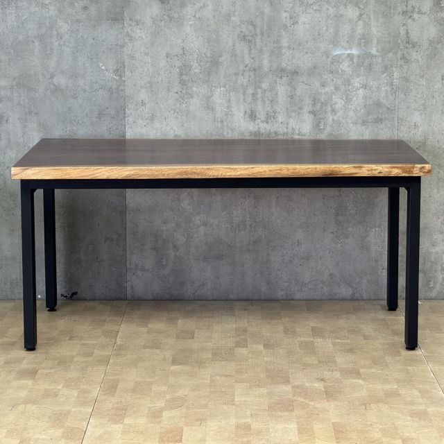 Bàn ăn chữ nhật 160x80cm gỗ me tây dày chân sắt BMT072