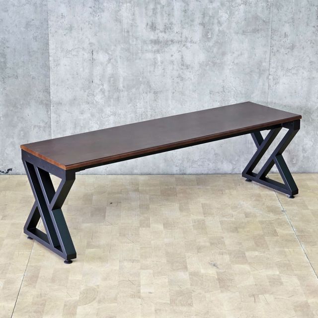 Ghế băng dài 140x40x45cm mặt gỗ cao su chân sắt GBD089