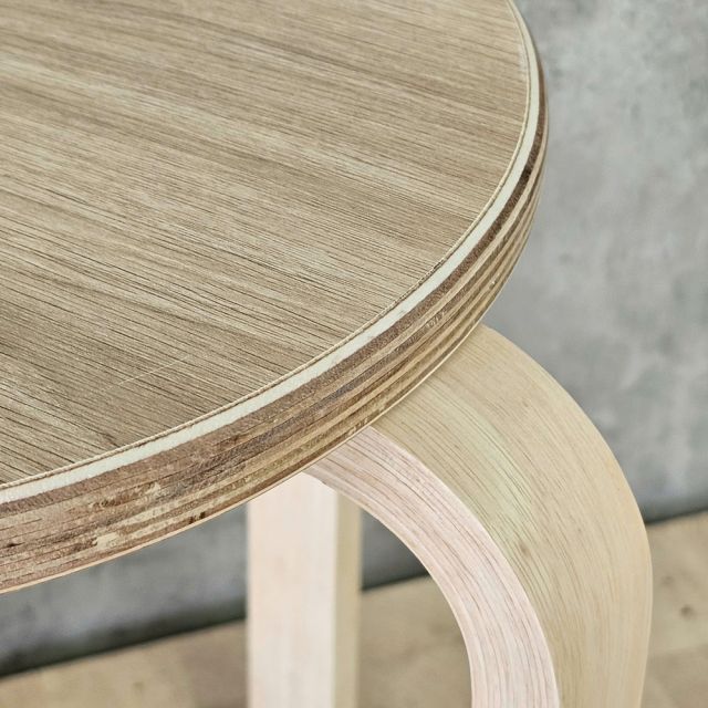 Ghế đôn tròn gỗ chân uốn plywood GCF180