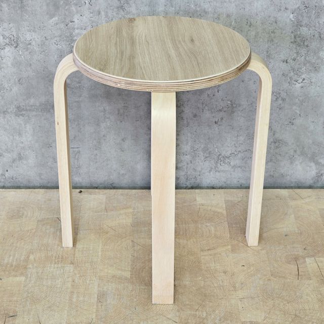 Ghế đôn tròn gỗ chân uốn plywood GCF180