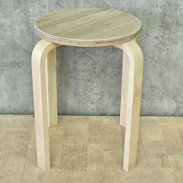Ghế đôn tròn gỗ chân uốn plywood GCF180