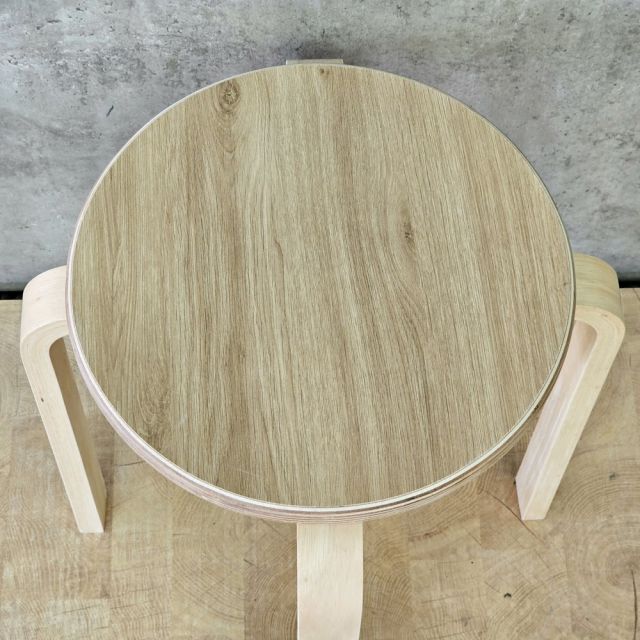 Ghế đôn tròn gỗ chân uốn plywood GCF180