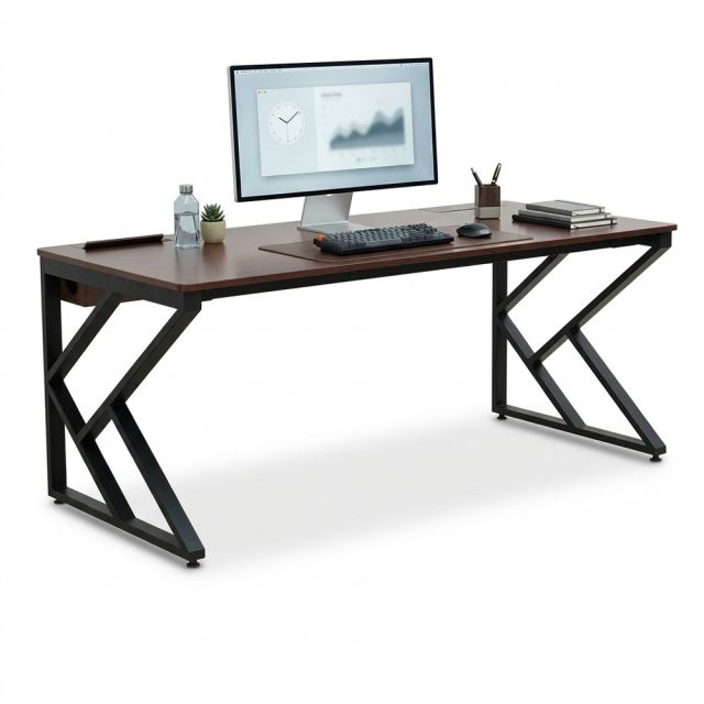 Bàn làm việc ZDesk tích hợp hộp điện 180x80x75cm gỗ cao su hệ KConcept HBKC065