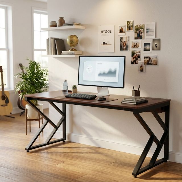 Bàn làm việc ZDesk tích hợp hộp điện 180x80x75cm gỗ cao su hệ KConcept HBKC065