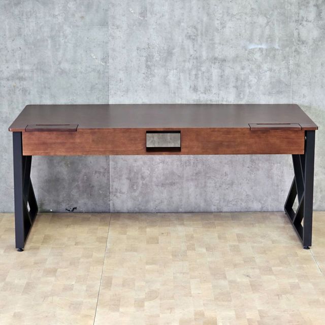 Bàn làm việc ZDesk tích hợp hộp điện 180x80x75cm gỗ cao su hệ KConcept HBKC065