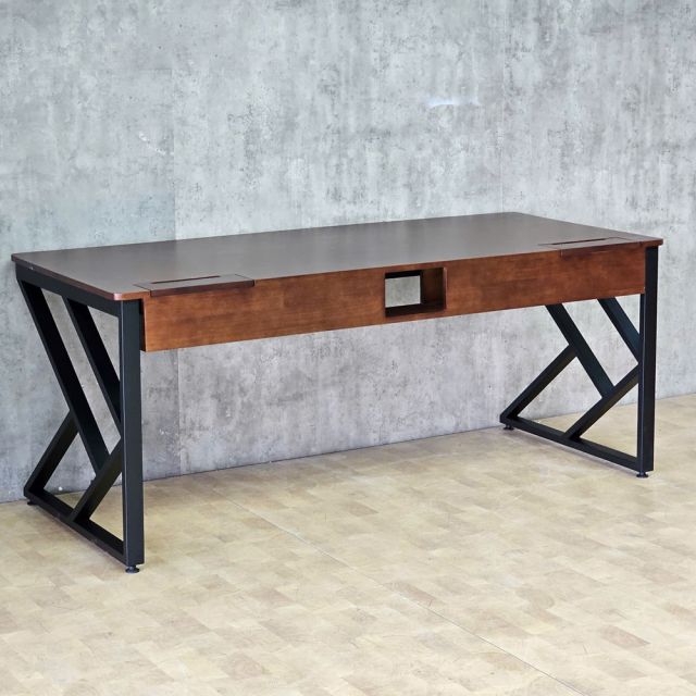 Bàn làm việc ZDesk tích hợp hộp điện 180x80x75cm gỗ cao su hệ KConcept HBKC065