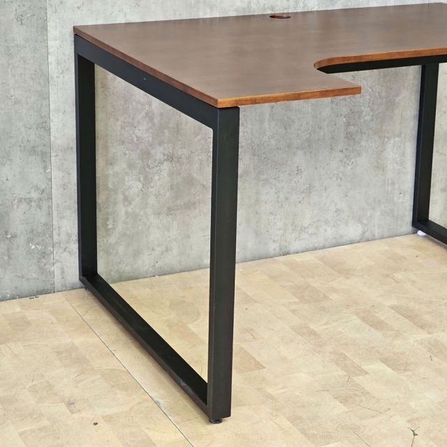 Bàn làm việc góc L 120x90x75cm gỗ cao su hệ Rectang HBRT156