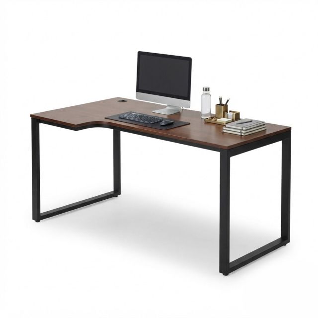 Bàn làm việc góc L 120x90x75cm gỗ cao su hệ Rectang HBRT156