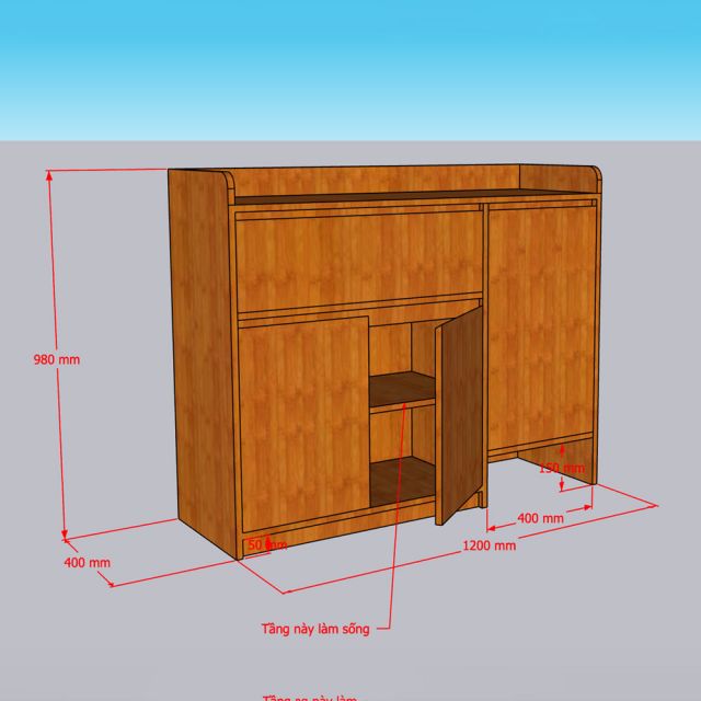 Tủ kệ trang trí phòng khách 120x40x98cm gỗ cao su KTT68123