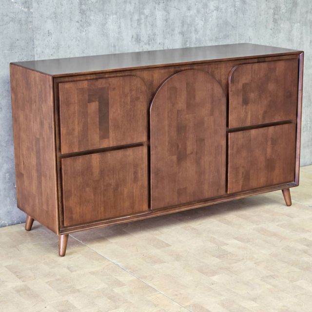 Tủ gỗ phòng khách 135x45x89cm gỗ cao su KTT68124
