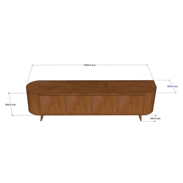 Kệ để tivi KINN2 200x40x50cm gỗ cao su KTV68151