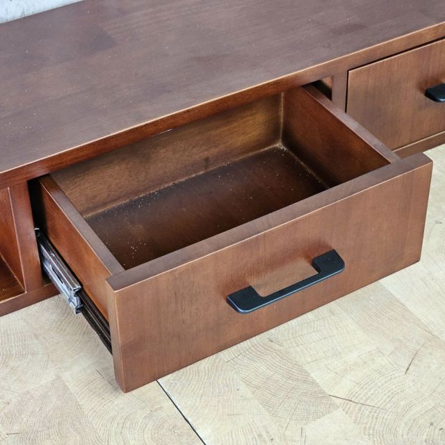 Kệ tivi treo tường 90x24x16cm gỗ cao su KTV68152