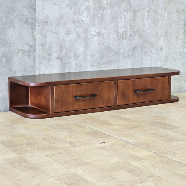 Kệ tivi treo tường 90x24x16cm gỗ cao su KTV68152