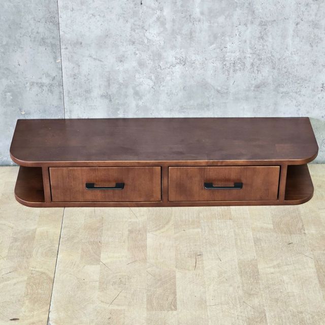 Kệ tivi treo tường 90x24x16cm gỗ cao su KTV68152