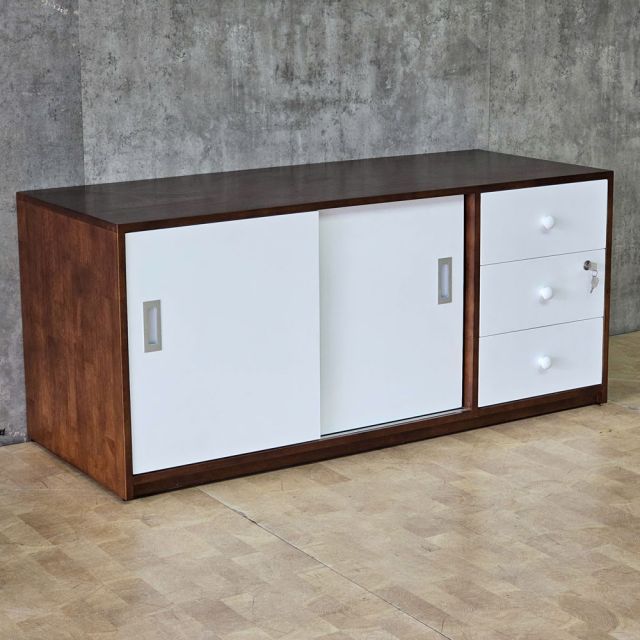 Tủ lưu trữ hồ sơ cửa lùa 136x55x60cm gỗ cao su THS68100