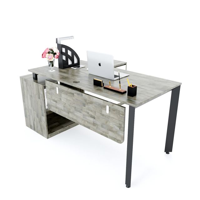 HBTA020 - Bàn giám đốc 160x140cm hệ Trian chân sắt tam giác HBTA020 - Bàn giám đốc 160x140cm hệ Trian chân sắt tam giác