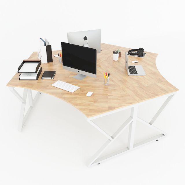 HBKC022 - Bàn cụm 3 người 240x208 KConcept chân sắt lắp ráp HBKC022 - Bàn cụm 3 người 240x208 KConcept chân sắt lắp ráp