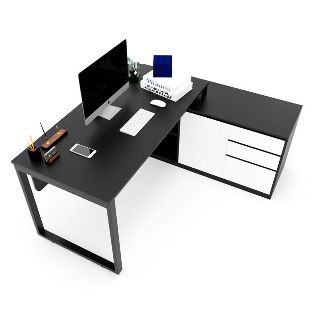 HBRT020 - Bàn giám đốc 160x140cm hệ RECTANG chân sắt lắp ráp HBRT020 - Bàn giám đốc 160x140cm hệ RECTANG chân sắt lắp ráp