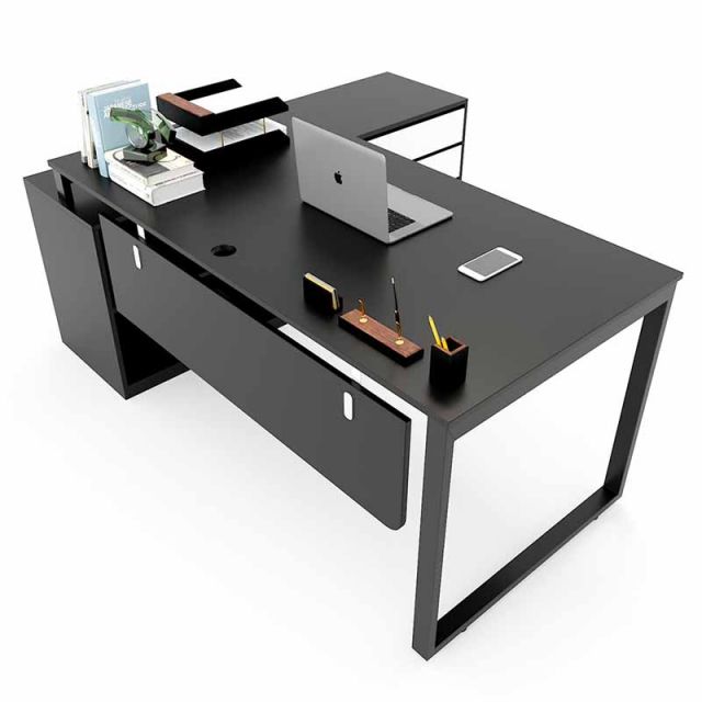 HBRT022 - Bàn giám đốc 180x160cm hệ RECTANG chân sắt lắp ráp HBRT022 - Bàn giám đốc 180x160cm hệ RECTANG chân sắt lắp ráp