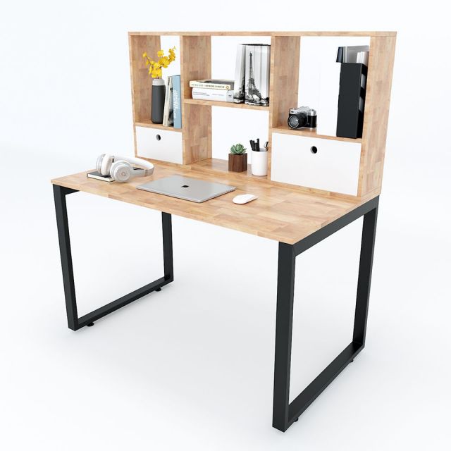FD68016 - Bàn học kết hợp kệ  chân sắt gỗ cao su màu tự nhiên ( 70x120x135cm) FD68016 - Bàn học kết hợp kệ  chân sắt gỗ cao su màu tự nhiên ( 70x120x135cm)