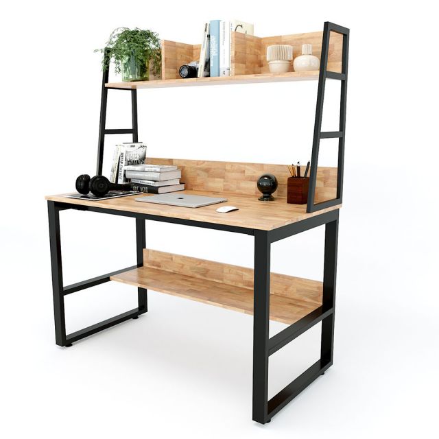 Bàn liền kệ sách 120x60x145cm gỗ cao su FD68020 Bàn liền kệ sách 120x60x145cm gỗ cao su FD68020