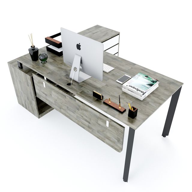 HBTA022 - Bàn giám đốc 180x160cm hệ Trian chân sắt tam giác HBTA022 - Bàn giám đốc 180x160cm hệ Trian chân sắt tam giác