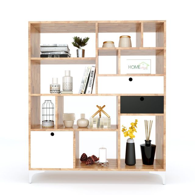 Kệ sách trang trí APEX 110x30x130cm gỗ cao su KTB68063 Kệ sách trang trí APEX 110x30x130cm gỗ cao su KTB68063